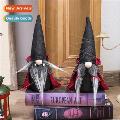Halloween Dwarf Decoration Faceless Figurine Black Wch Cloak