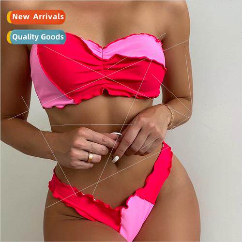 Europe Sexy Patchwork Wrap Bikini Swimsu 76758