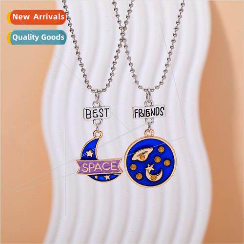 ins star moon universe BFF pendant personalized astronaut hu