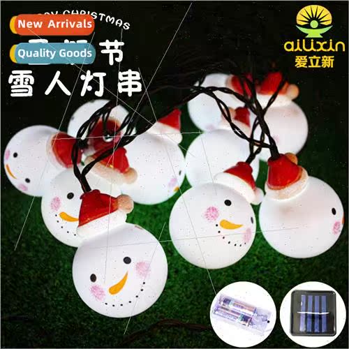LED Christmas decoration lights string solar cartoon snowman