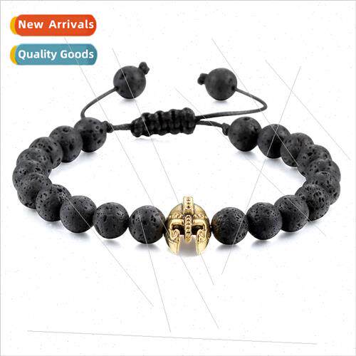 New Alloy Helmet Jewelry Chain Volcanic Black Wire Pine Bead