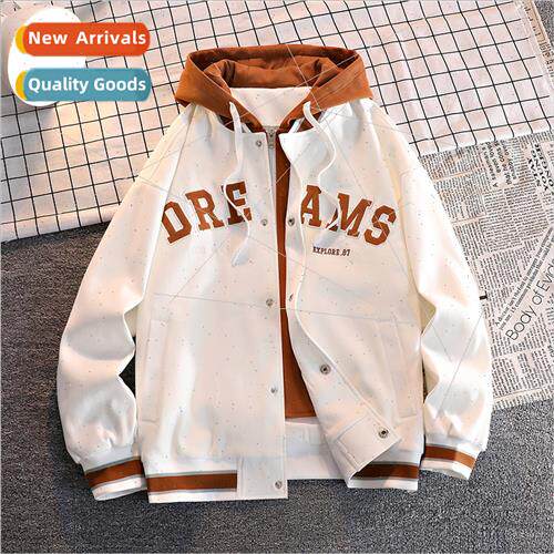 Autumn new fake twopcs jacket male jacket teenage HK tide br