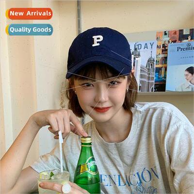 Ins cotton baseball cap Korea  female letters P label thin s