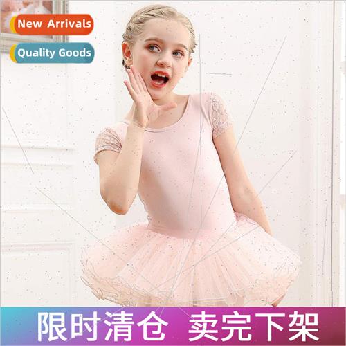 wear girls summer short-sleeved closed crotch dancing dress图片