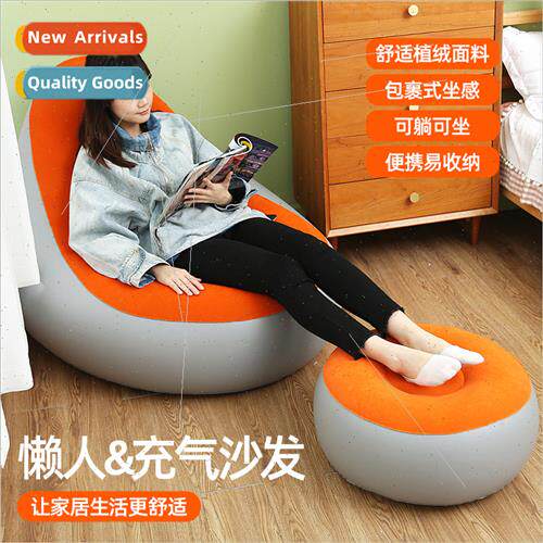 PVC inflatable sofa flocking blowing recliner portable infla