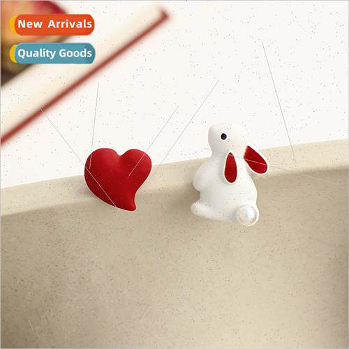 S925 silver pin fun cute whe rabb earrings sweet girl love a