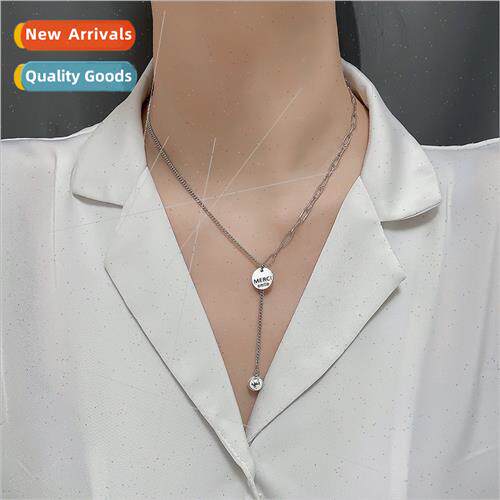 Patchwork Chain Sweater Collarbone Chain Women English Alpha