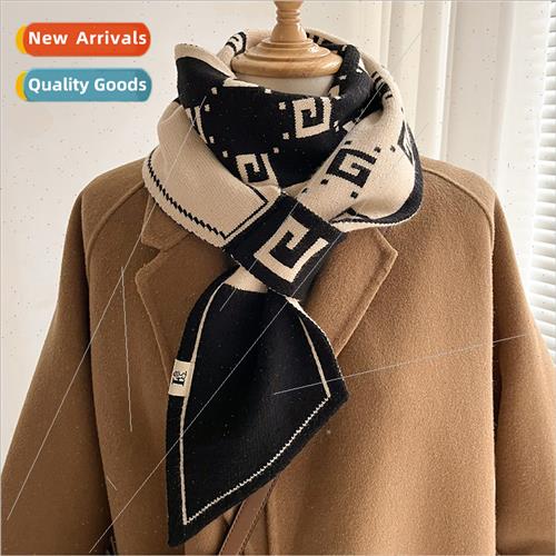 Alphabet Fashion Lazy Cross Kn Warm Scarf Women Woolen Long