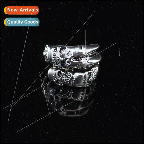 Europe Set Men Demon Skull Ring Punk Alloy che Adjustable Ri