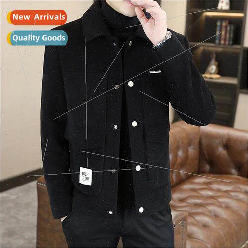 Tweed jacket men 2023 fall winter new jacket men top Korean
