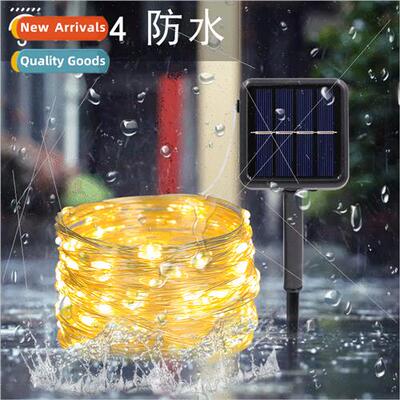 New led solar energy copper wire light string outdoor waterp