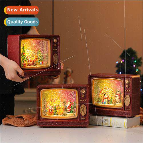 New Christmas decorations luminous wh music floating snow TV