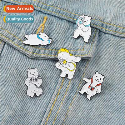 New Cartoon Whe Bear Camera Metal Badge Costume Bag Charms I