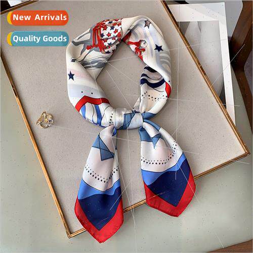 2021 Spring Autumn new printing fashion small square scarf f