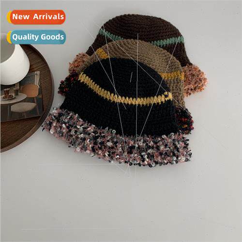 Big head circumference woolen cap female fall winter tide co