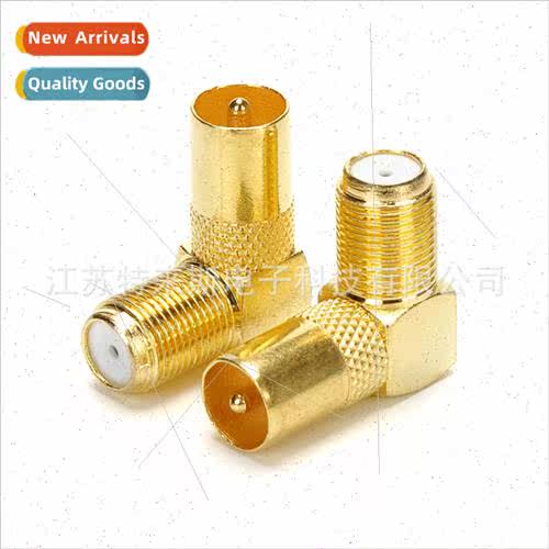 Gold-plated curved F female to 9.5TV male inch plug RF male