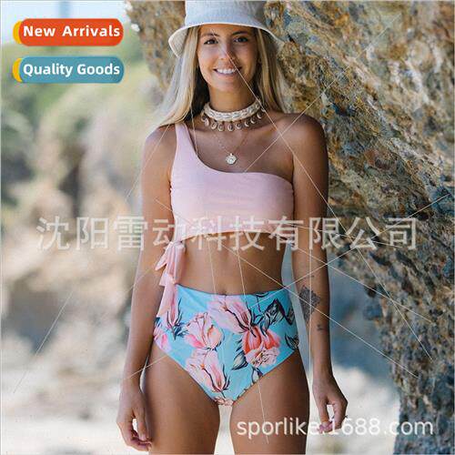 Bikini 2023 new swimsu printed one shoulder sexy Europeswimm