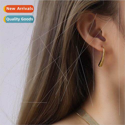 ins niche small droplets curved hook geometric earrings earr