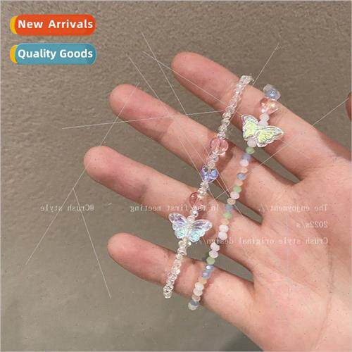 Colorful beaded acrylic butterfly bracelet female summer ins