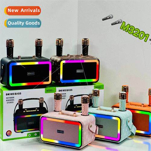 M3201+ Retro Leather Bluetooth Speaker Subwoofer Portable Po