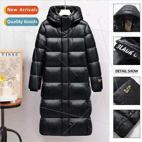 Black gold down jacket men long jacket  winter thickening wo