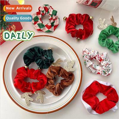New 2023 Christmas  plush antlers sausage hair bhair rope ve