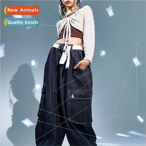 Jazz Dance Costume Girls Funky Tank Top Black Work Pants Su