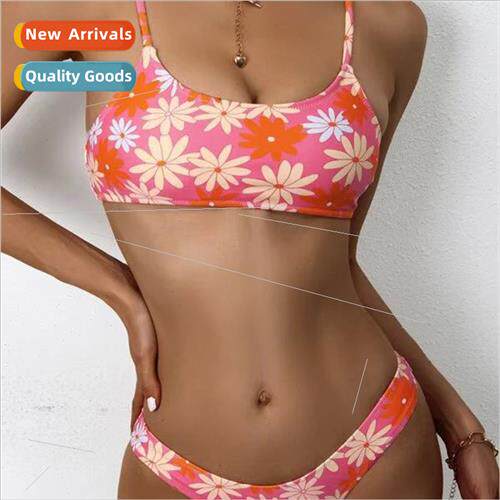 2022 New Swimsu Europe Beach Sexy Printed Tight Body Bikini