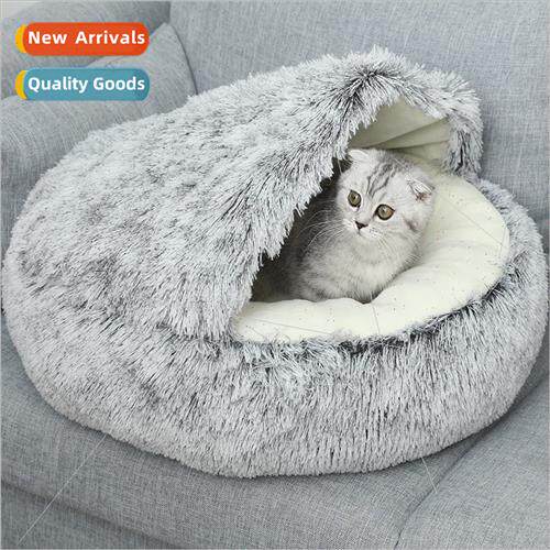 Winter warm shell semi-enclosed cat kennel pet cat bed semi-