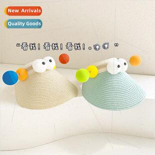 children empty personalized big hat eyes straw Quirky top