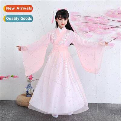Childrens ancient Chinese dress hanfu girls fairy dress prin