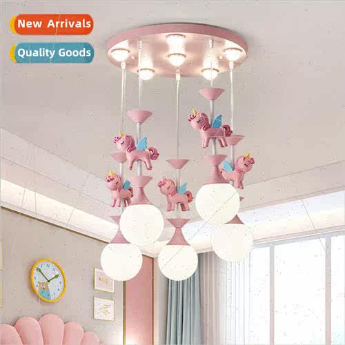 Creative bedroom glass chandelier Children room carousel mod