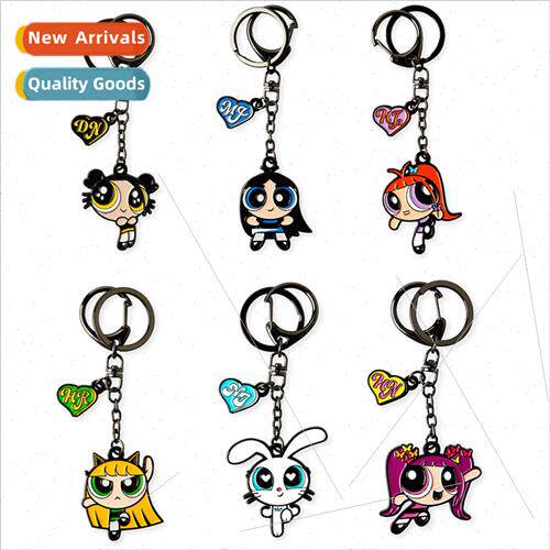 Cartoon Powerpuff Girls keychain doll schoolbag pendant cute