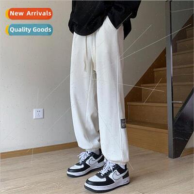corduroy drawstring pants fall winter men HK set loose strai
