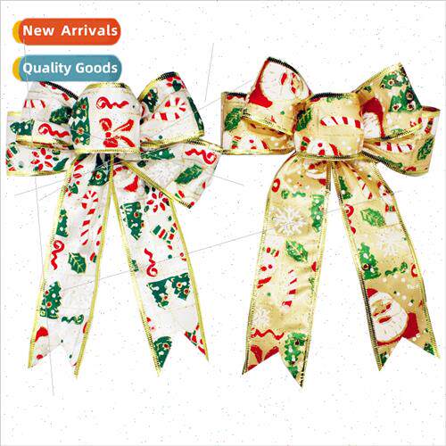 20cm Painted Gold Christmas Bow Hanging Decoration Christmas