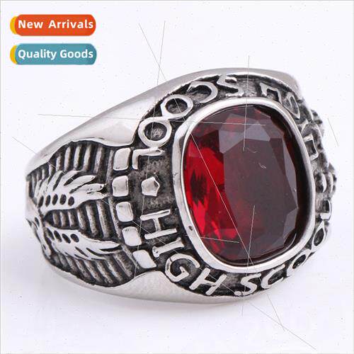 Europe Vintage Punk Double Eagle Stainless Steel Milary Ring