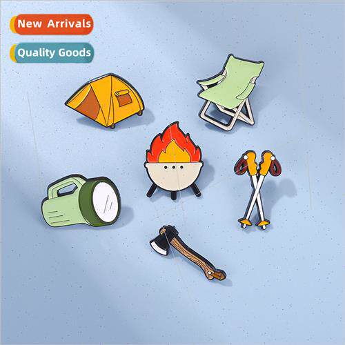 New creative outdoor travel equipment torch tent axe cartoon