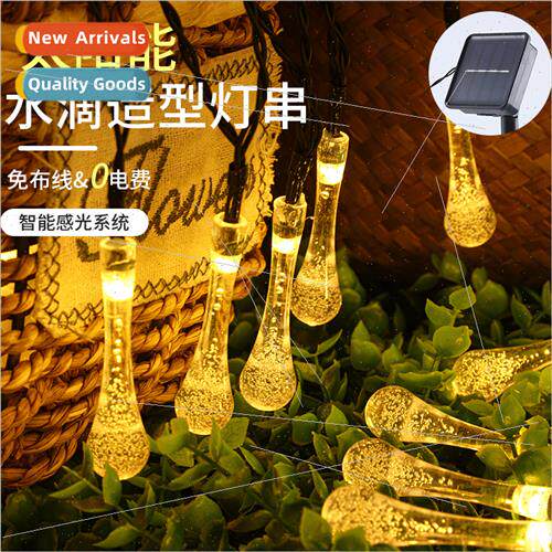 Solar Water Drops String ghts Outdoor WaterproGarden Decorat