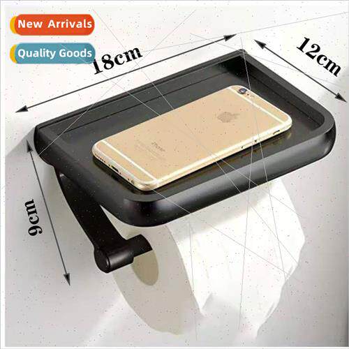 Black no-punch cell phone paper roll holder space aluminum k