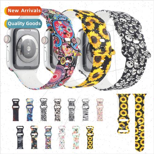 适用apple silicone printed watch bapple watch8/7/SE/6/5/4/32图片
