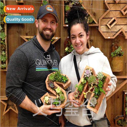 Wooden Letter Shaped Wall Hanging Planter-A Letter Shaped Pl