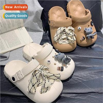 Korea cartoon sweet cool bear eva lace up comtable hole shoe