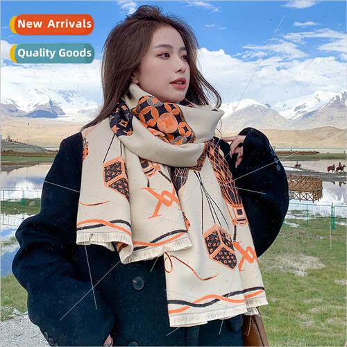 2023 new fashion faux cashmere bag letter scarf female dual-