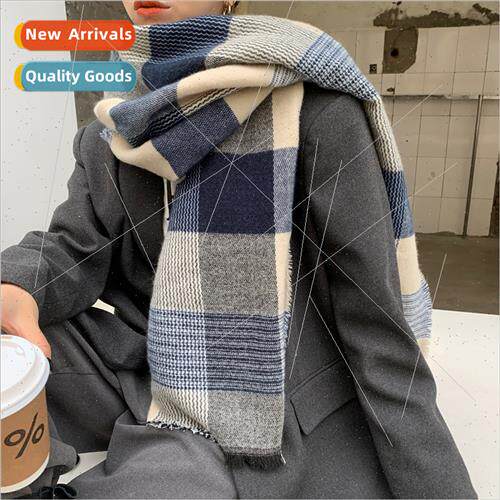 Korea  winter wild blue plaid scarf female shawl dual-use UK