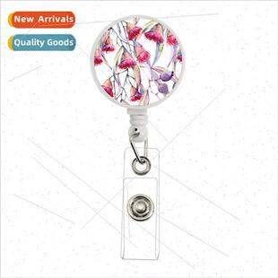 Retractable Floral Nurse Reel BadgeCord ColoursFashion
