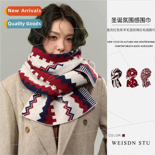 Scarf winter female thickened knted blended warm atmosphere