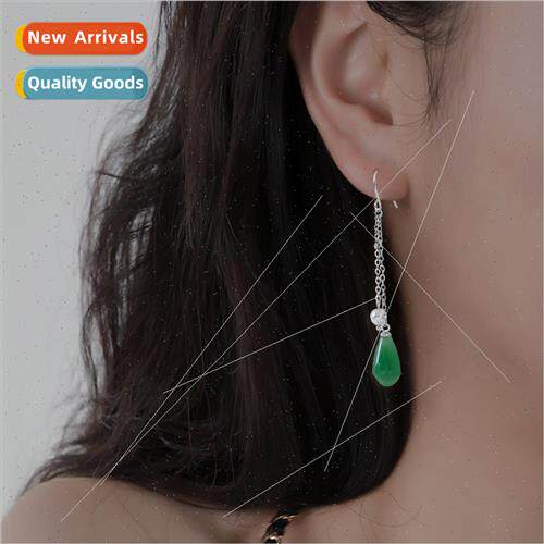 Emerald pearl earrings适用women antique gold hanfu earrings
