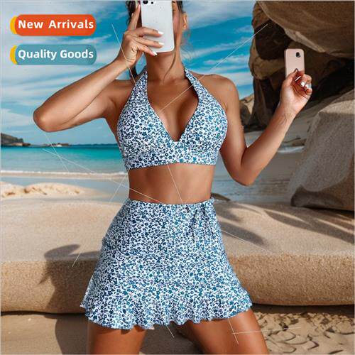 2023 New iEurope Printed Tie Backless Sexy Bikini 3 Piece Sw