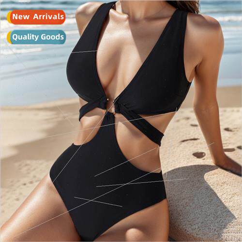 2023 New iEurope Solid Color Slim Sexy Bikini One-piece Swim