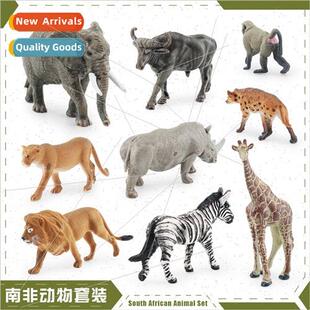 Africa animal model zebra lion spotted hyena whe rhinoceros